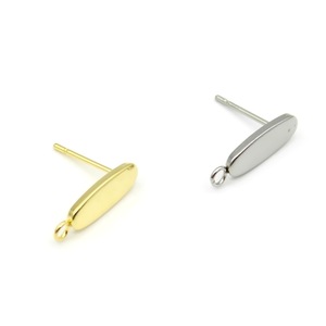 Stainless Steel Oval Stud <b>Earrings</b> With Single Loop For <b>Tassel</b> DIY Jewelry Accessories Unisex Fashion Jewelry - Product Image 1