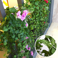 Feuilles de Pothos artificielles, fausses fleurs, guirlandes murales, fleurs en plastique, feuilles de patate douce, feuilles de bégonia, feuilles de vigne, 2,4 m