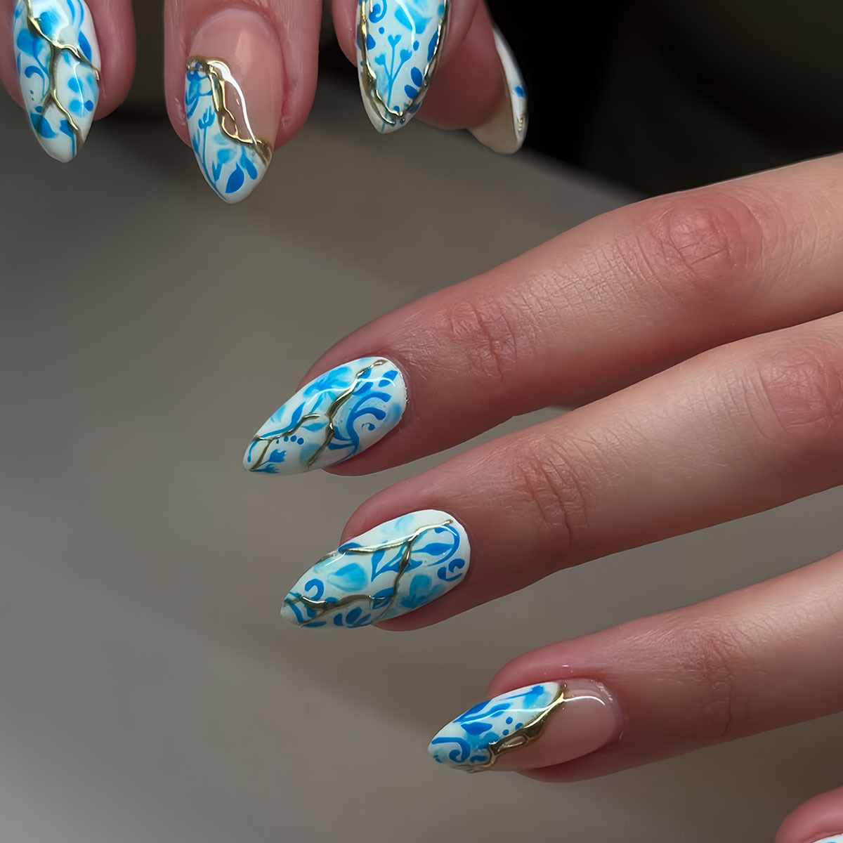 Pastel Sunlight Crystals on White Nails