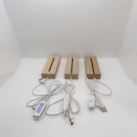 Lampe de bureau LED moderne avec support en ABS et base en bois, pour chambre à coucher, à brancher, rectangulaire, blanc chaud, alimentation USB, intensité réglable, écologique, DIY