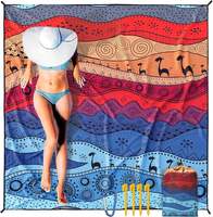 Tapis de plage imperméable pliable léger et à séchage rapide de 200x210 cm pour le camping et les pique-niques