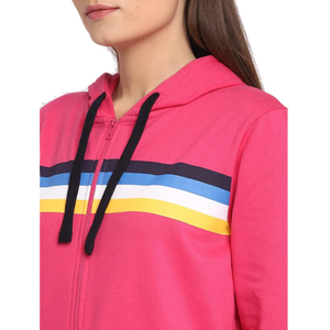 Temporada de invierno Sudaderas con capucha personalizadas para mujer Nuevo diseño elegante Sudaderas con capucha a rayas de moda para mujer y sudadera con cierre de cremallera - Product Image 6
