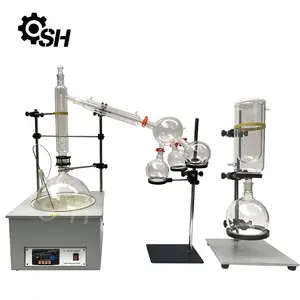 Unidad de destilación fraccional al vacío para laboratorio, con manto de calentamiento y agitador magnético