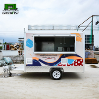 Remorque de boulangerie mobile Greenfist GF-S300 3m, structure en acier inoxydable, réfrigérateur en verre, capacité personnalisable, résistante à la rouille