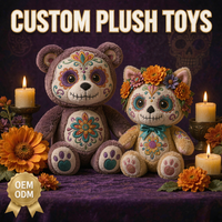 Peluches personnalisées Jour des Morts OEM ODM, Ours et Chat Crâne de Sucre, Vente en Gros, Cadeau