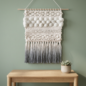 DJENA Ergonomic Design Macrame Wall Hanging Feel Good Home Decor for Living Room and Bedroom Thread - Product Image 1
