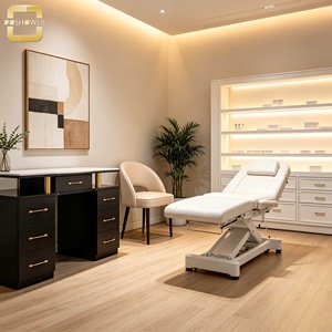 Estación de Manicura Moderna de Alta Calidad con Superficie de Mármol y Cajones de Almacenamiento para Salón de Uñas, Salón de Belleza y Estudio en Casa - Product Image 1