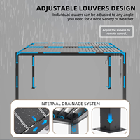 Pérgola de Aluminio con Techo Automático, Recubrimiento en Polvo, Ecológica, Impermeable, Sistema Bioclimático Prefabricado