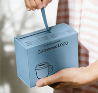 Boîte à café en carton ondulé avec logo personnalisé imprimé, bande détachable, emballage recyclable pour grains de café et café moulu
