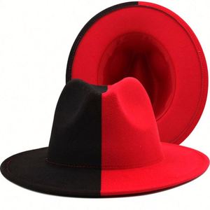 Chapeaux Fedora Bicolores pour Femmes et Hommes – Tendance Automne Hiver Européenne et Américaine – Vente en Gros - Product Image 3