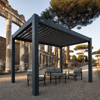 Pergola en aluminium Jiake 6063-T5 avec toit à lames motorisées pour jardin, patio, gazebo, pavillon, terrasse, idéale pour les ruines anciennes
