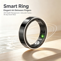 Nouvelle bague connectée 2026 avec contrôle par application, suivi de la fréquence cardiaque, de la variabilité de la fréquence cardiaque (VFC), de l'oxygène sanguin, du sommeil, GPS, étanche IP68, pour le fitness et la santé