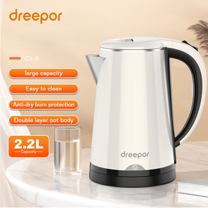 Dreepor 2.2L in acciaio inox <span class=keywords><strong>bollitore</strong></span> elettrico 1500W <span class=keywords><strong>riscaldamento</strong></span> rapido spegnimento automatico <span class=keywords><strong>bollitore</strong></span> <span class=keywords><strong>acqua</strong></span> portatile <span class=keywords><strong>per</strong></span> Hotel <span class=keywords><strong>e</strong></span> casa - Product Image 1