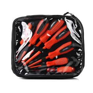 Juego de destornilladores aislados de 7 piezas, 1000V, mango rojo, kit de herramientas para electricistas, para reparaciones en el hogar - Product Image 1