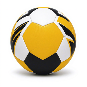 Ballon de football jaune, noir et blanc, taille 3, durable, léger, pour l'entraînement sportif en plein air - Product Image 1