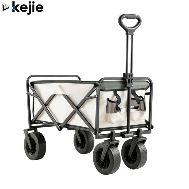All-Terrain Camping Wagon 150kg Weight Capacity Foldable OEM Trolley Cart with Four-Wheel