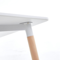 Table à manger en bois de vente en gros d'usine, plateau blanc, mobilier de salle à manger, table nordique, table carrée en bois