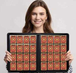 Y Y แฟ้มเก็บการ์ดพกพา16ช่องปกหนังพียูสำหรับสะสมการ์ดเทรดดิ้งและกีฬา - Product Image 2