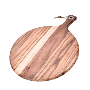 Plateau de service en bois d'acacia de forme ronde plateau en bois de manguier écologique pour servir le thé et le café - Product Image 1