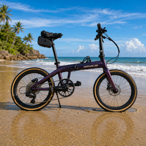 Vélo pliant WINICE portable 20 pouces en fibre de carbone Toray T700 T800, peinture caméléon, frein à disque hydraulique Shima-no 10 vitesses, <span class=keywords><strong>pneu</strong></span> 28 mm - Product Image 1