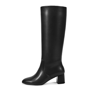 WETKISS Vente en gros d'usine <span class=keywords><strong>Bottes</strong></span> pour femmes à talon bloc bas, style Go-Go classique <span class=keywords><strong>années</strong></span> <span class=keywords><strong>70</strong></span>, à bout rond, en PU noir, hauteur genou, avec fermeture éclair - Product Image 2