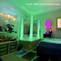 Équipement de thérapie d'intégration sensorielle, colonne de tube à bulles d'eau LED de 1,8 m de hauteur, lampe interactive à bulles pour les besoins spéciaux