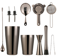 Ensemble de bar à cocktails en acier inoxydable de qualité supérieure, écologique, avec logo personnalisé, comprend des outils de bar et des accessoires pour cocktails