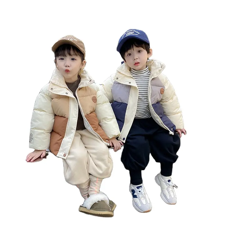 Children's Down Padded Jacket Stand Collar Bread Jacket Coat Baby Kids Winter Thickened Puffy Jacket