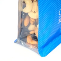Sachets personnalisés imprimés en gros à 8 soudures latérales avec fenêtre transparente, fermeture éclair refermable, résistants à l'humidité, adaptés aux boissons solides