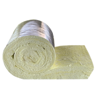 Rouleau de laine de verre ignifuge en aluminium CE A1 UET 12kg 150mm Matériau d'isolation thermique ignifuge Rouleau de laine de verre recouvert de FSK