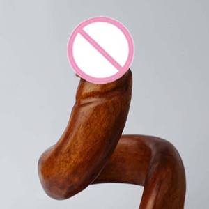 Décoration de la maison sculpture balinaise érotique statue bois <span class=keywords><strong>phallus</strong></span> décoration pénis porte-bouteille pénis porte-vin gode en bois - Product Image 5
