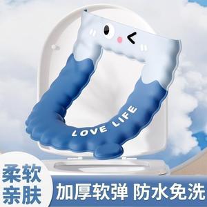 Couverture de siège de toilette épaissie en EVA, douce, imperméable, pour toutes les saisons, facile à nettoyer - Product Image 3