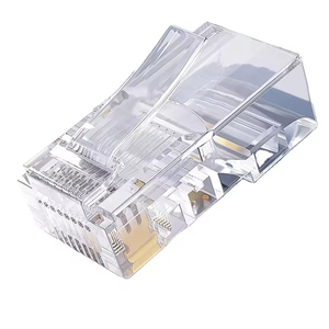 หัวต่อสายแลน RJ45 แบบคริสตัล 6U สำหรับสาย Cat5 Cat5e Cat6 อีเธอร์เน็ต แลน วัสดุทองแดงและพลาสติก - Product Image 2