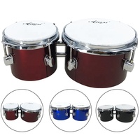 Wholesale Price OEM ODM Made Aiersi Brand Colour African Wood Bongo Drum Set Percussion Musical Instruments for Kids and Adults
