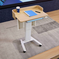Nouveaux produits : Bureau d'ordinateur moderne en métal à hauteur réglable pneumatiquement, pupitre scolaire en métal à levage pneumatique