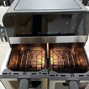 Vente directe usine Friteuse à air double panier avec design moderne grande capacité 4L + 4L carrés - Product Image 4