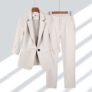 Completo da <span class=keywords><strong>donna</strong></span> abito formale semplice Blazer a maniche lunghe con top e <span class=keywords><strong>pantaloni</strong></span> in due pezzi Set abbigliamento da ufficio <span class=keywords><strong>donna</strong></span> - Product Image 4