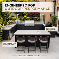Cuisine barbecue extérieure  et station de grill pour villas Four électrique encastré sur mesure et gril en acier inoxydable