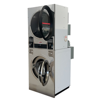 Stacked Coin Operated Washer Dryer Self Service Laundry Machine With Card Payment for Laundromat Apartment