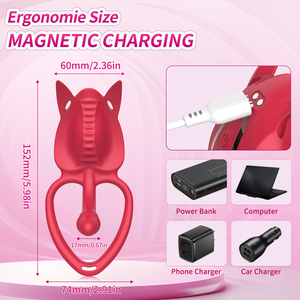 Vibrateur pour femme sans fil OEM/ODM à deux moteurs avec 9 modes de vibration, recharge magnétique, télécommande par application - Product Image 6