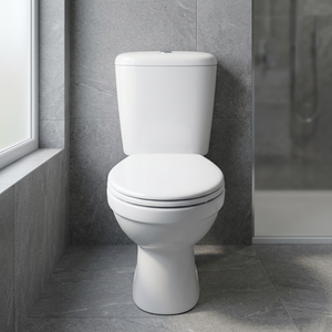 โถสุขภัณฑ์แบบสองชิ้นพร้อมฝารองนั่งพลาสติก ชุดอุปกรณ์ LLC แบบ P-Trap ระบบ Washdown โถสุขภัณฑ์แบบ Close Coupled - Product Image 3