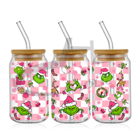 Haute qualité UV DTF tasse Wrap transferts 16oz animé film personnages autocollant pour tasses Libbey verre gobelet tasse