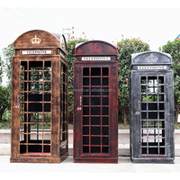 Gladde Hot Sale Oranje Telefooncel Decoratieve Antiek Londen Bloemen Telefooncel Prop Telefoonbox