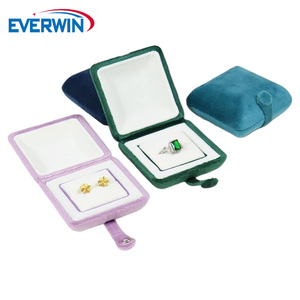 Boîte d'emballage de bijoux de luxe personnalisée EVERWIN, boîte cadeau pour bague, boucles d'oreilles, pendentif, bracelet, collier, boîte à bijoux en velours - Product Image 2