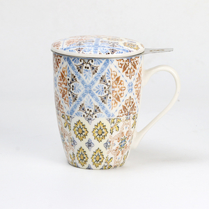 מותאם אישית רטרו בוהמיאן בסגנון רטרו בוהמיאן ספל תה מקרמיקה עם infouser תה מקרמיקה מסנן תה של ספלי מיוצר על ידי מותאם אישית - Product Image 5