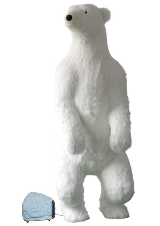 Standing Realistic Plush Polar Bear Life Size Large Christmas Animatronics Outdoor Animated Christmas Decorations with Music