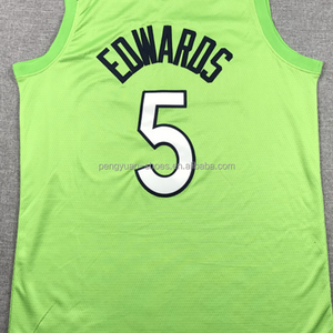 Klaar Om Anthony Edwards Witte City Edition Beste Kwaliteit Gestikte Basketbaltrui Te Verzenden - Product Image 3