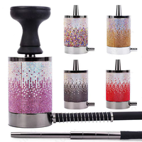 Chicha de luxe arabe en résine effet miroir, modèle Petit Canon, petite, portable et de bureau, complète