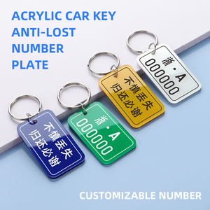 Portachiavi in Acrilico, Simili a Targhe Automobilistiche, con Numeri Personalizzabili, Ideali per <span class=keywords><strong>Proprietari</strong></span> di <span class=keywords><strong>Auto</strong></span>, Regalo di Grande Valore - Product Image 4