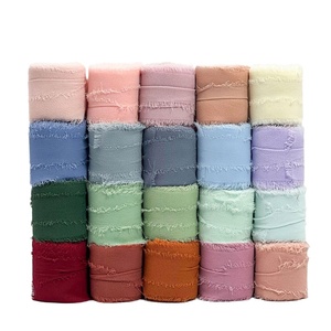 Gordon <strong>Ribbons</strong> Factory Handmade Rough Edge Chiffon Silk <strong>Ribbon</strong> Gift Packing Box Decoration Hair Bow Accessories - Product Image 1